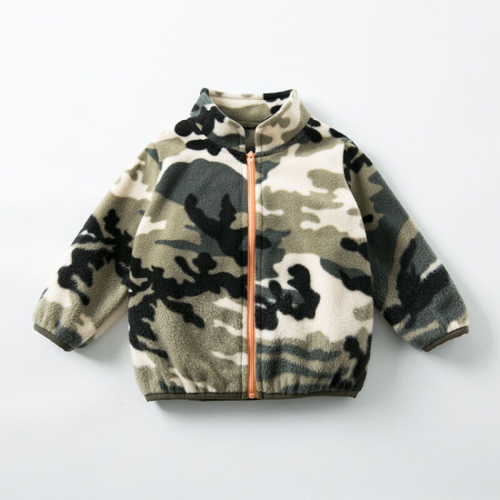 18M-6Y Toddler Girls Solid Color Flannel Zipper Jackets  Girls Fashion Clothes  