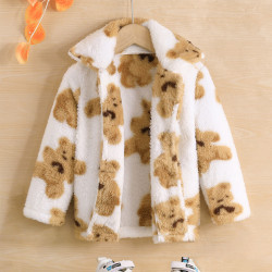 3-7Y Unisex Bear Lapel Plush Jackets & Coats  Toddler Boutique Clothing  