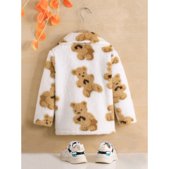 3-7Y Unisex Bear Lapel Plush Jackets & Coats  Toddler Boutique Clothing  
