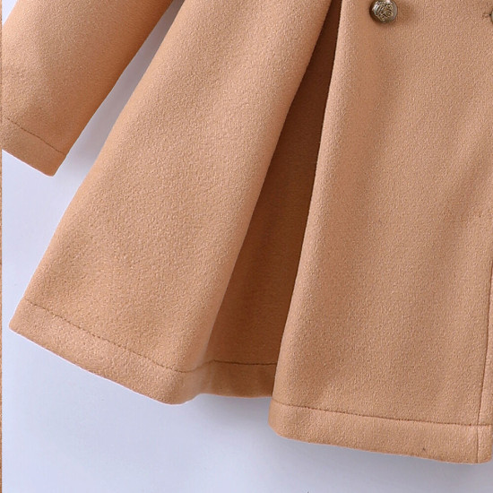 4-9Y Kids Girls Double-Breasted Wool Lapel Jackets  Kids Clothes  