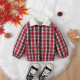 9M-5Y Unisex Long Sleeve Plaid Fleece Jackets  Toddler Boutique Clothing  