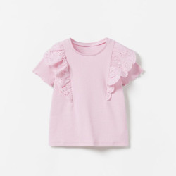 18M-7Y Toddler Girls Crew Neck Ruffled T-Shirts  Girls Clothing  
