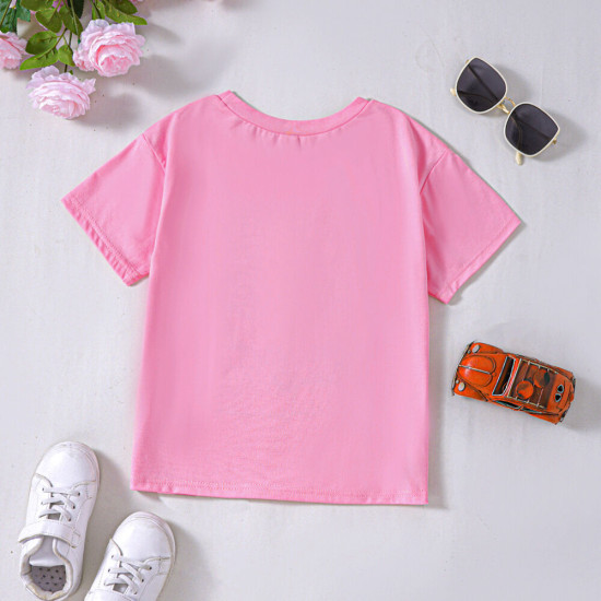 4-9Y Kids Car Letter Print Casual T-Shirts  Kids Clothing  