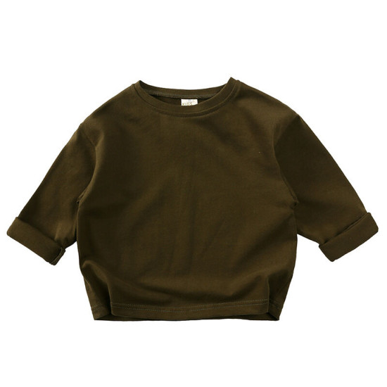 9M-6Y Toddler Solid Color Long Sleeve Tops  Toddler Boutique Clothing  