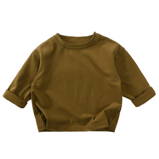 9M-6Y Toddler Solid Color Long Sleeve Tops  Toddler Boutique Clothing  