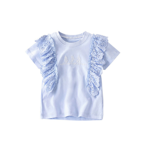 18M-7Y Toddler Girls Lace Ruffled T-Shirts  Girls Clothes  