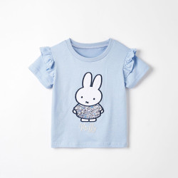 18M-7Y Toddler Crew Neck Rabbit Print T-Shirts  Girls Clothes  