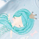 18M-7Y Toddler Girls Mermaid Round Neck Short Sleeves T-Shirts  Girls Clothes  