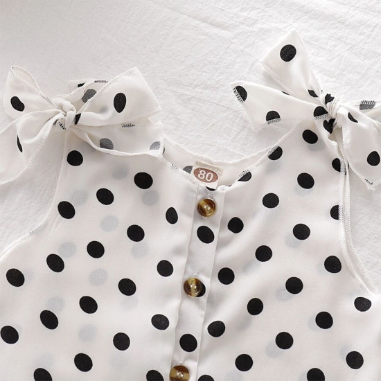 9M-5Y Toddler Girls Polka-Dot Print Camisole Rompers  Girls Clothes  