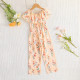 2-7Y Toddler Girls Floral Off-Shoulder Jumpsuit  Girls Clothes  
