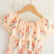 2-7Y Toddler Girls Floral Off-Shoulder Jumpsuit  Girls Clothes  