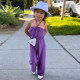 18M-7Y Toddler Girls Strapless Halter Neck Jumpsuit  Girls Clothes  