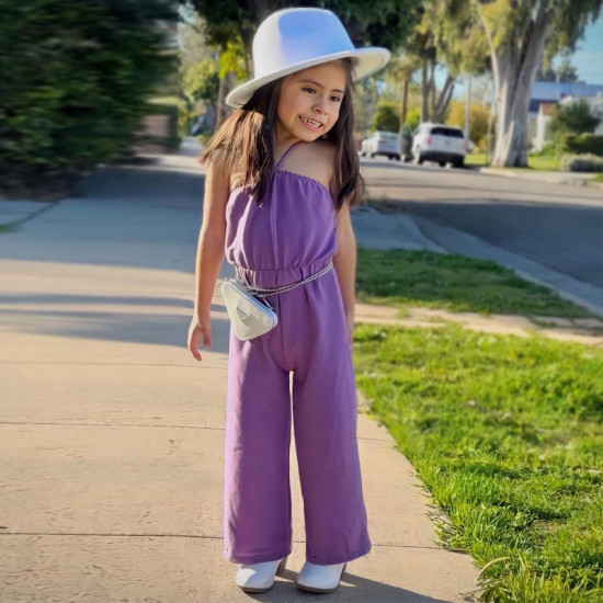 18M-7Y Toddler Girls Strapless Halter Neck Jumpsuit  Girls Clothes  