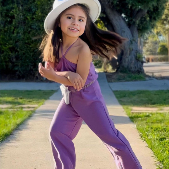 18M-7Y Toddler Girls Strapless Halter Neck Jumpsuit  Girls Clothes  