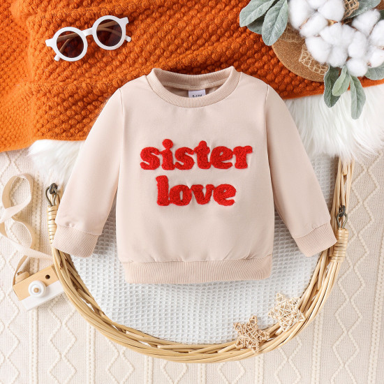 9M-4Y Valentine's Day Letter Crew Neck Sweatshirt For Girls And Boys  Toddler Boutique Clothing  