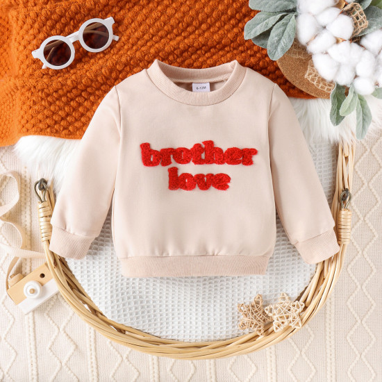 9M-4Y Valentine's Day Letter Crew Neck Sweatshirt For Girls And Boys  Toddler Boutique Clothing  