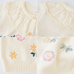12M-6Y Toddler Girls Embroidered Floral Knitted Cardigan Sweater  Girls Clothes  