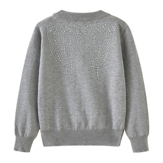 18M-9Y Kids Girls Wings Knitted Cardigan Sweater  Kids Clothes  