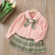 18M-6Y Toddler Girls Sets Knitted Bowtie Cardigan Sweater  Girls Clothes  