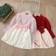 18M-6Y Toddler Girls Knitted Puff Sleeve Bow Sweater Dress  Girls Clothes  