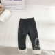 9M-6Y Plush-Edge Fleece Thicken Warm Pants Bear Line Print Leggings Trousers  Kids Boutique Clothing  