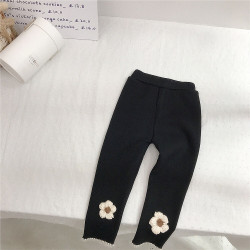 18M-6Y Thicken Fleece Warm Pants Bunny And Flower Trousers  Kids Boutique Clothing  