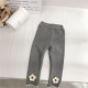 18M-6Y Thicken Fleece Warm Pants Bunny And Flower Trousers  Kids Boutique Clothing  
