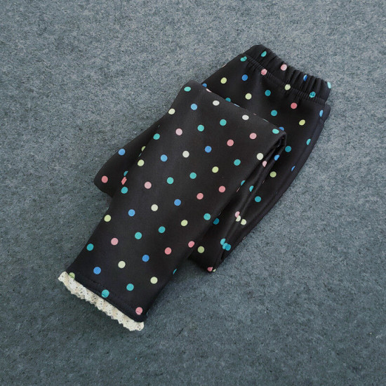 2-13Y Big Kids Girls Love Heart Polka Dots Fleece Leggings  Kids Boutique Clothing  