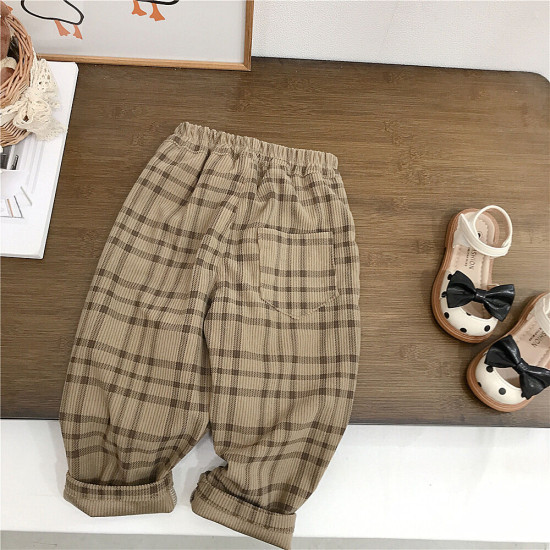 18M-7Y Toddler Girls Plaid Corduroy Pants  Girls Clothes  