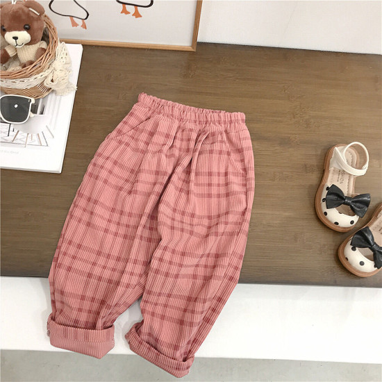 18M-7Y Toddler Girls Plaid Corduroy Pants  Girls Clothes  