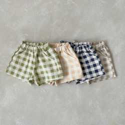 9M-4Y Knitwear Plaid Shorts  Kids Boutique Clothing  