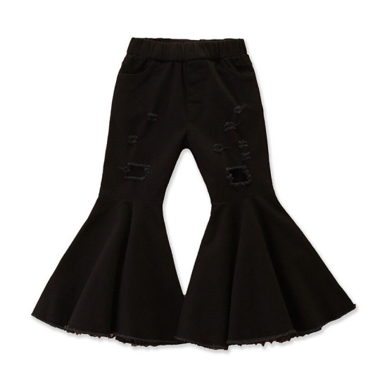 18M-6Y All-Matched Denim Flares Trousers Set  Kids Boutique Clothing  