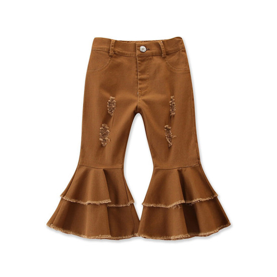 18M-6Y All-Matched Denim Flares Trousers Set  Kids Boutique Clothing  