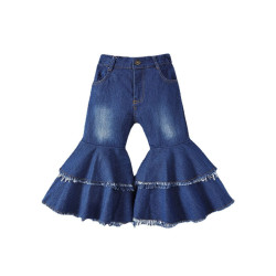 18M-6Y All-Matched Denim Flares Trousers Set  Kids Boutique Clothing  