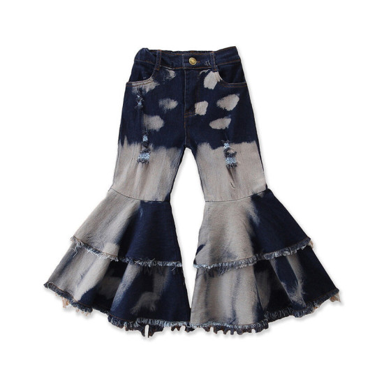 18M-6Y All-Matched Denim Flares Trousers Set  Kids Boutique Clothing  