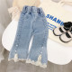 9M-6Y Toddler Girls Lace Hem Bell Bottom Jeans  Girls Fashion Clothes  
