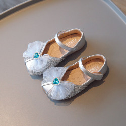 Rhinestones Love Heart Bow Princess Shoes For Kids Girls  Accessories Vendors  