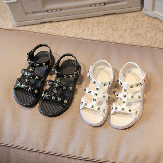 Kids Girls Metal Stud Casual Roman Beach Sandals  Kids Shoes  