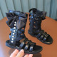 Kids Girls Cutout Bow Open-Toe High-Top Roman Sandals  Kids Shoes  