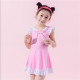 5-8Y Lace Lotus Flying Sleeve Texture Bowknot Dress Swimsuit  Kids Boutique Clothing  
