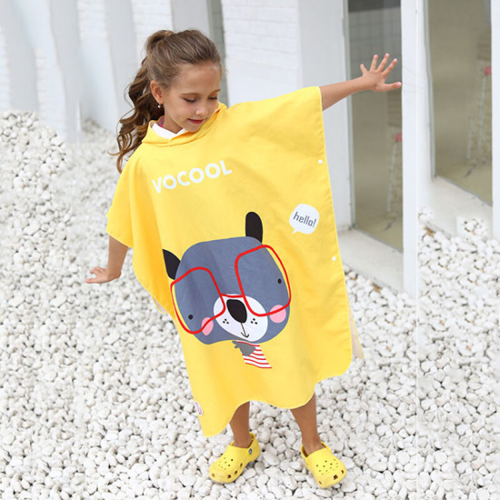 Toddler Kids Beachwear Microfiber Children's Quick-Drying Bathrobe Children's Hooded Bath Towel Swimming Wear  