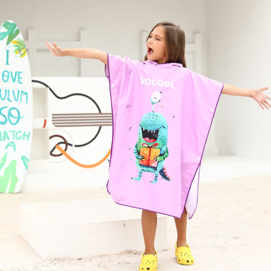 Toddler Kids Beachwear Microfiber Children's Quick-Drying Bathrobe Children's Hooded Bath Towel Swimming Wear  