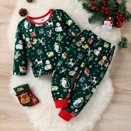 9M-4Y Toddler Christmas Loungewear Sets Pullover And Pants  Toddler Clothing  
