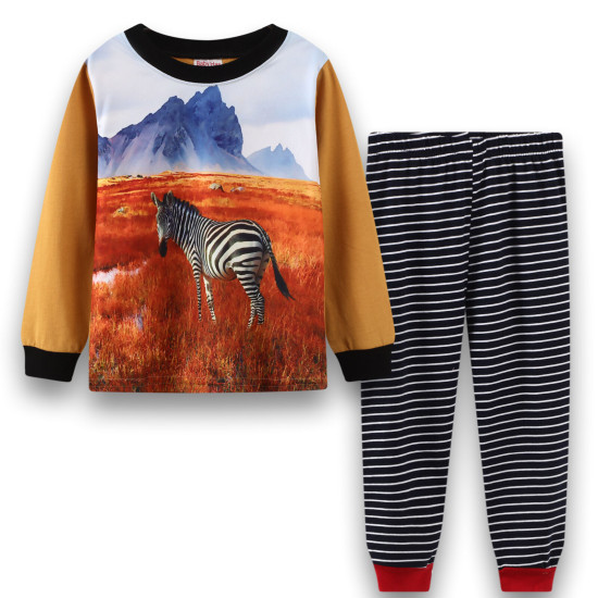 18M-6Y Toddler Cartoon Cute Animal Cotton Long Sleeve Pajamas Set  Toddler Clothes  