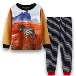 18M-6Y Toddler Cartoon Cute Animal Cotton Long Sleeve Pajamas Set  Toddler Clothes  