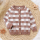 18M-6Y Plaid Knitwear Button Long Sleeve Cardigan Thin Coat  Kids Boutique Clothing  