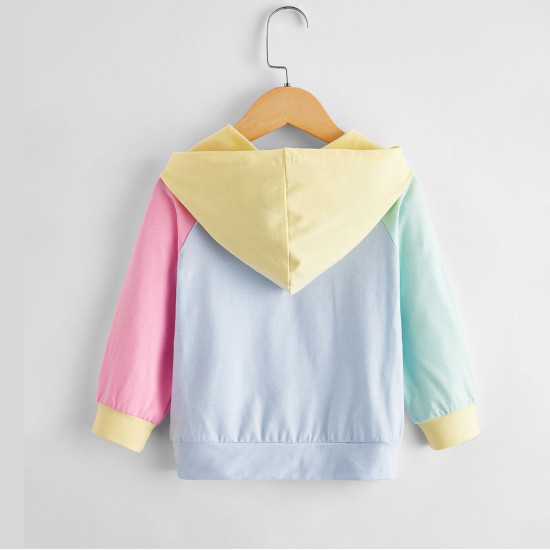 18M-6Y Toddler Girls Colorblock Hoodie  Girls Fashion Clothes  