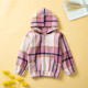 18M-6Y Toddler Girls Contrast Plaid Hoodie  Girls Fashion Clothes  