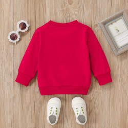 9M-4Y Letter Print Red Warm Pullover Tops Hoodie Baby  Clothing  