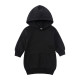 18M-5Y Girls Solid Color Long Sleeve Hooded Sweatshirt Dresses Toddler Girl  Clothing  